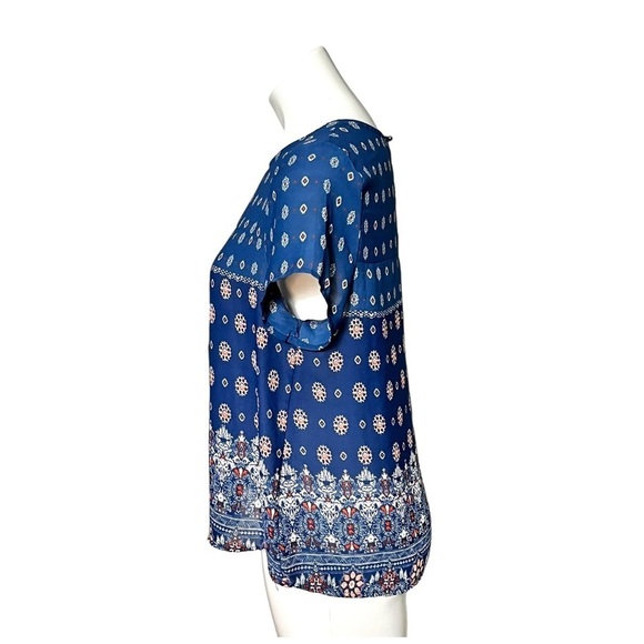 Anthropologie W5 Boho Blouse Size Medium Blue - Picture 2 of 4